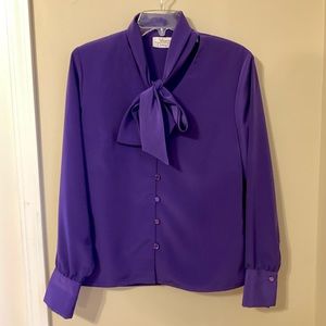 Vintage Purple Blouse with scarf